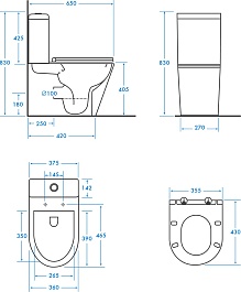 Vivon Унитаз-компакт Colett KWH02 безободковый с быстросъёмным сиденьем микролифт – фотография-13